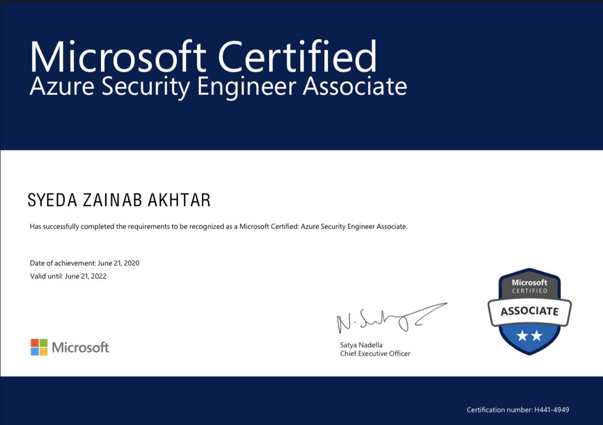Microsoft Certified: Azure Security Engineer Associate