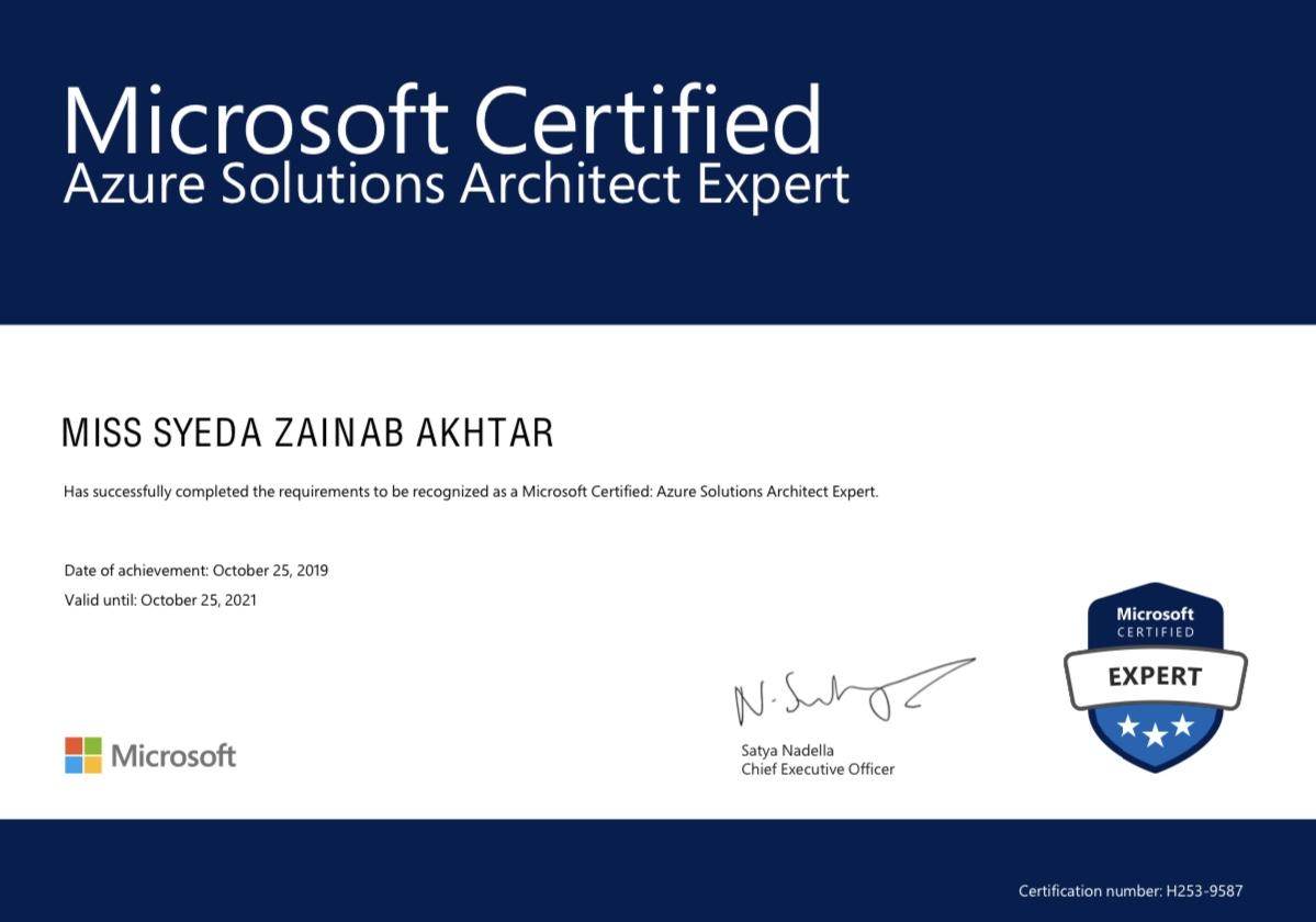 Microsoft Certified: Azure Solutions Architect Expert