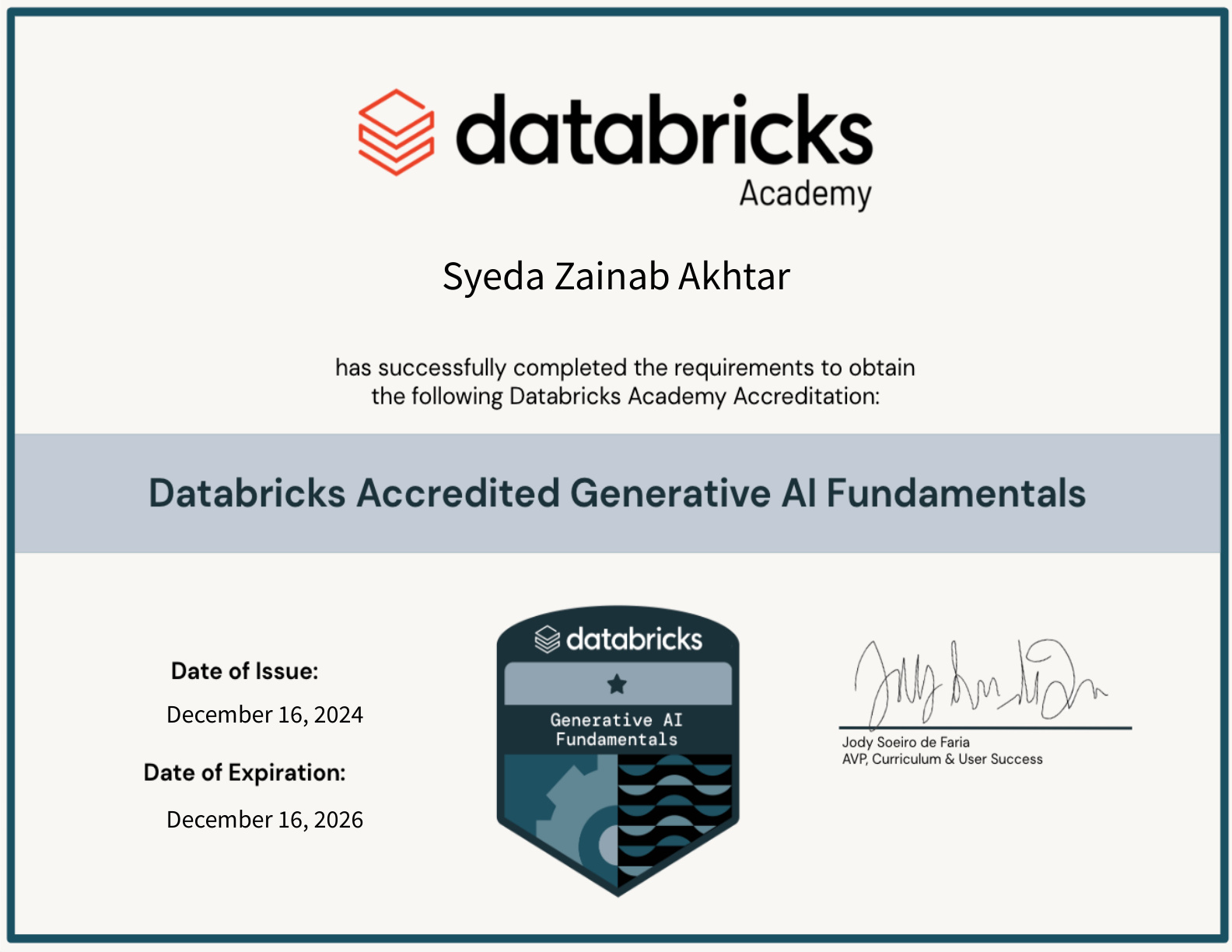 Databricks Accredited Generative AI Fundamentals