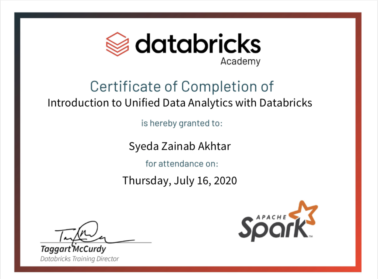 Introduction to Unified Data Analytics with Databricks