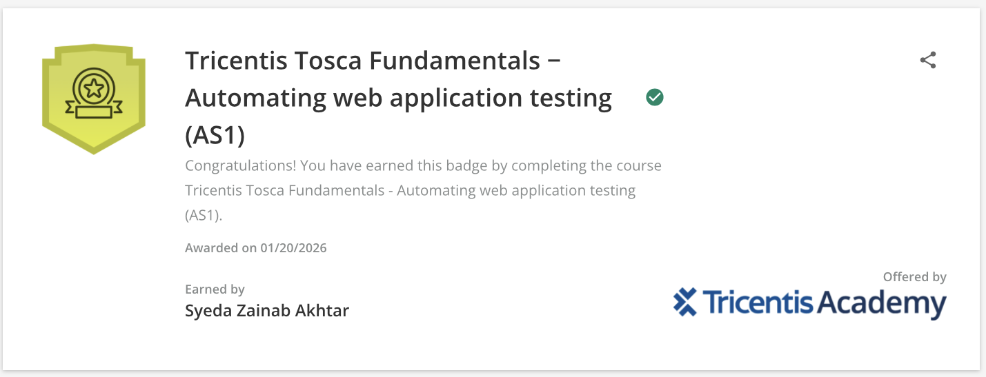 Tricentis Tosca Fundamentals – AS1