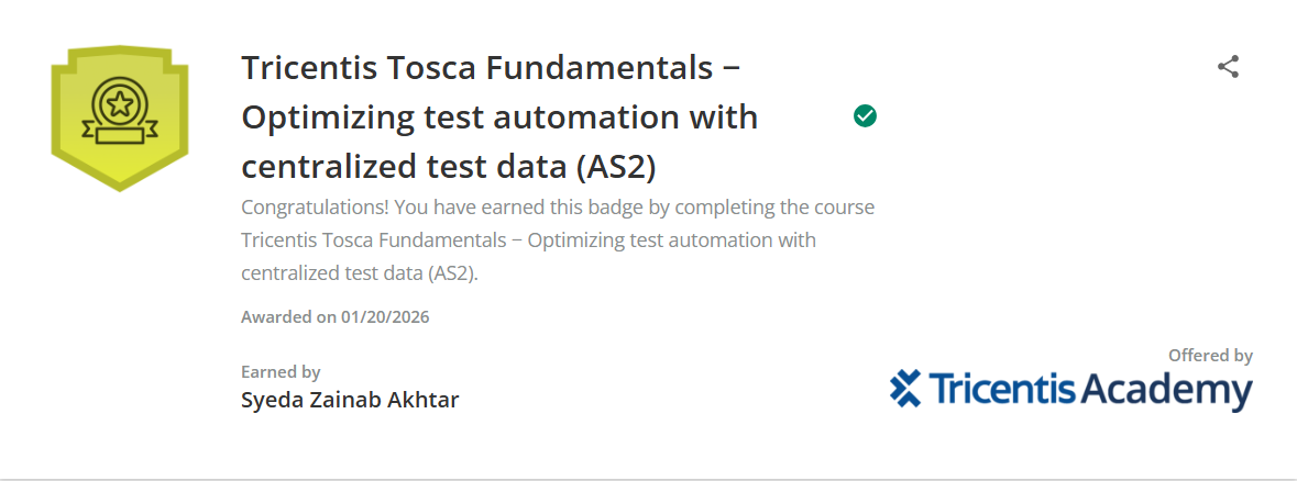 Tricentis Tosca Fundamentals – AS2