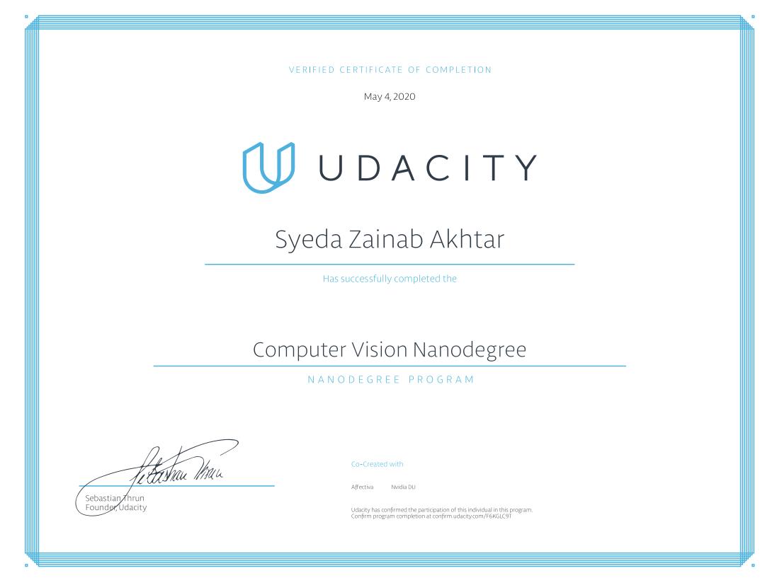 Udacity Computer Vision Nanodegree