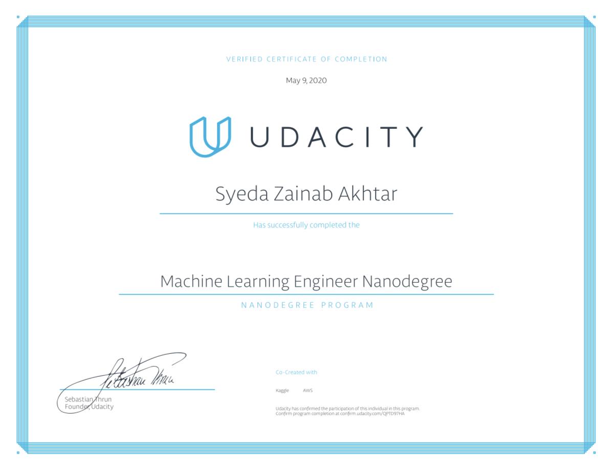 Udacity Machine Learning Engineer Nanodegree