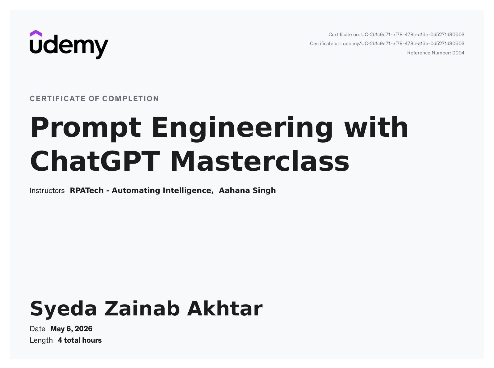 Prompt Engineering with ChatGPT Masterclass – Udemy